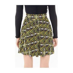 UO Urban Outfitters Womens Emerson Print Pleated Mini Skirt Size XS Wrap